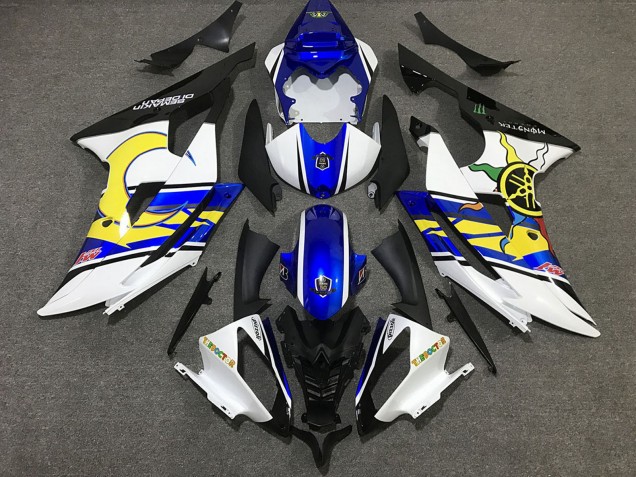 Carénage Moto Yamaha R6 2008-2016 - Blanc Bleu Noir Jaune