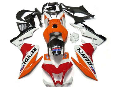 Meilleurs Carénages Moto Aprilia RS4 125 2012-2018 - Orange Blanc Rouge Noir Brillant Repsol