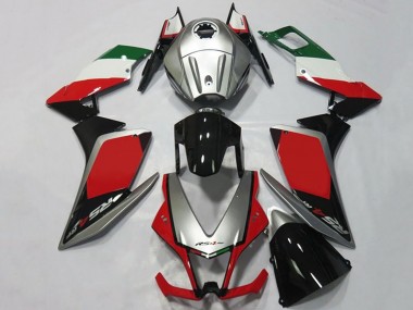 Meilleurs Carénages Moto Aprilia RS4 125 2012-2018 - Argent Rouge Noir Brillant