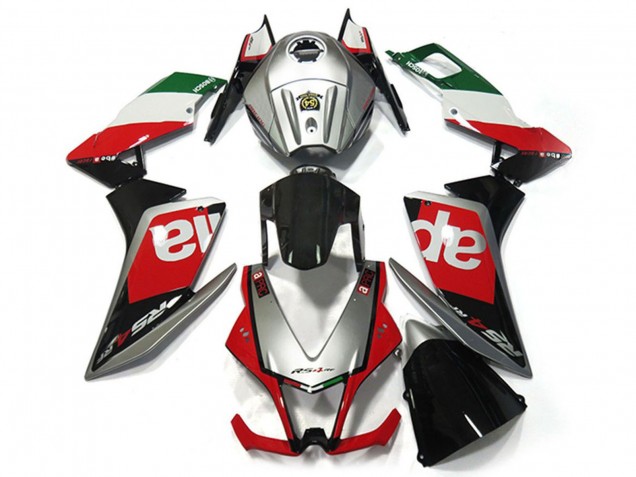 Carénages Moto Aprilia RS4 125 2012-2018 - Argent Rouge Vert Noir Brillant OEM Style