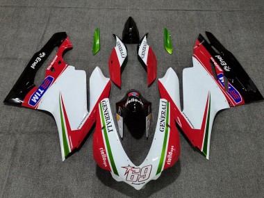 Meilleurs Carénages Moto Ducati 959 1299 2015-2020 - Blanc Rouge Vert Noir Brillant Generali Tim 69