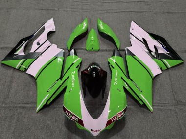 Meilleurs Carénages Moto Ducati 959 1299 2015-2020 - Blanc Vert Noir Brillant Unibat Flex-Box OEM Style
