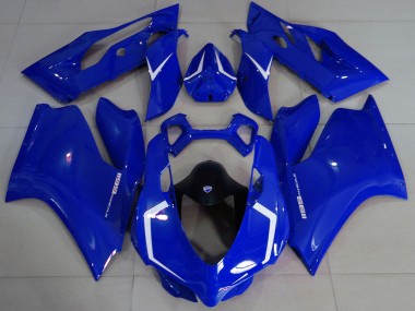 Meilleurs Carénages Moto Ducati 1199 2011-2014 - Bleu Brillant Blanc
