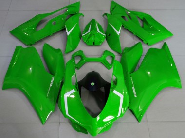 Meilleurs Carénages Moto Ducati 1199 2011-2014 - Vert Brillant Blanc