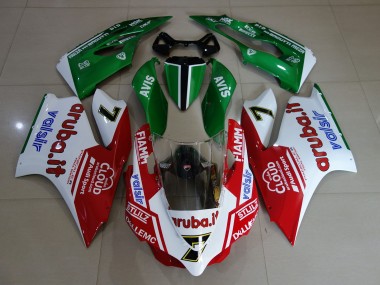 Meilleurs Carénages Moto Ducati 899 1199 2011-2014 - Blanc Rouge Vert Fiamm 7