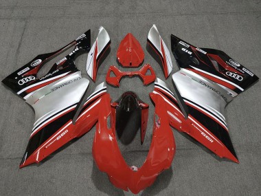 Meilleurs Carénages Moto Ducati 1199 2011-2014 - Rouge Argent Noir Performance