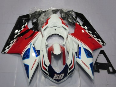 Meilleurs Carénages Moto Ducati 1098 2007-2014 - Blanc Rouge Noir Bleu 69