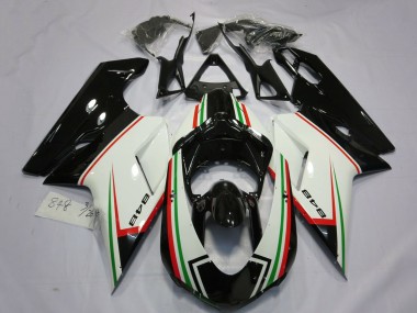 Meilleurs Carénages Moto Ducati 848 2007-2014 - Blanc Rouge Vert Noir Brillant