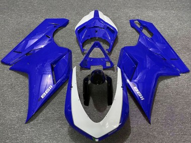 Meilleurs Carénages Moto Ducati 1198 2007-2014 - Bleu Brillant Blanc