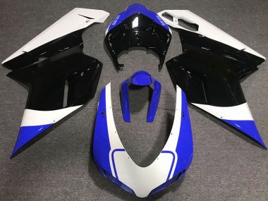 Meilleurs Carénage Moto Ducati 848 1098 1198 2007-2014 - Blanc Bleu Noir Brillant