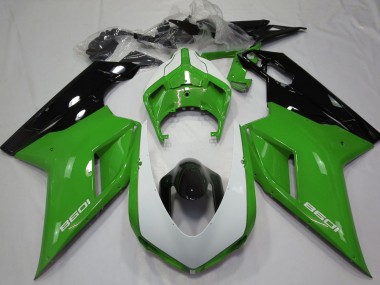 Meilleurs Carénages Moto Ducati 1098 2007-2014 - Vert Noir Blanc