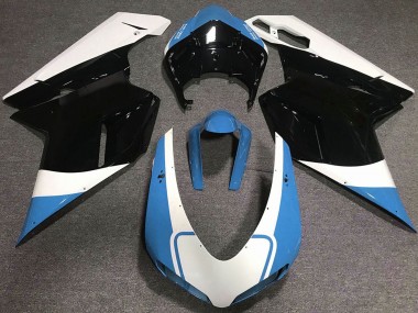 Meilleurs Carénages Moto Ducati 848 1098 1198 2007-2014 - Blanc Bleu Noir Brillant