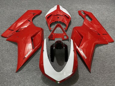 Meilleurs Carénages Moto Ducati 1198 2007-2014 - Rouge Blanc Noir