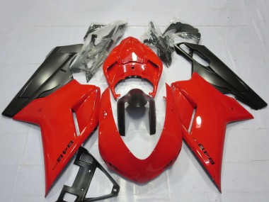 Meilleurs Carénages Moto Ducati 848 2007-2014 - Rouge Noir Mat