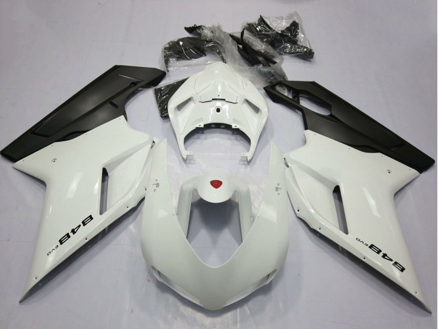 Carénages Moto Ducati 848 2007-2014 - Blanc Perle Noir Mat