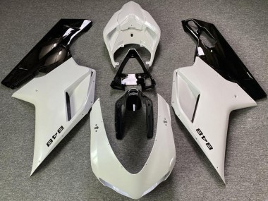 Meilleurs Carénages Moto Ducati 848 2007-2014 - Blanc Perle Noir Brillant