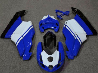 Meilleurs Carénages Moto Ducati 749 999 2003-2004 - Blanc Bleu Noir Brillant