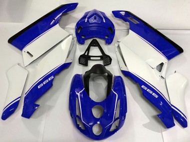 Meilleurs Carénages Moto Ducati 999 2003-2004 - Blanc Bleu Noir