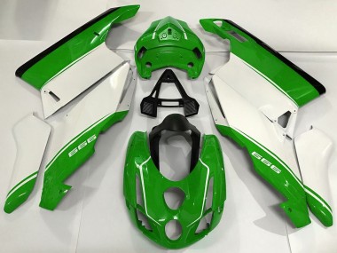 Meilleurs Carénages Moto Ducati 999 2003-2004 - Blanc Vert Noir