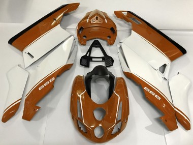Meilleurs Carénages Moto Ducati 999 2003-2004 - Blanc Brun Noir
