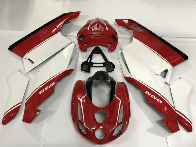Carénages Moto Ducati 999 2003-2004 - Blanc Rouge Noir