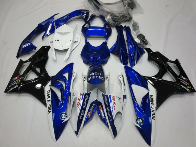 Carénages Moto BMW S1000RR 2009-2014 - Blanc Bleu Noir Brillant Virgin Atlantic
