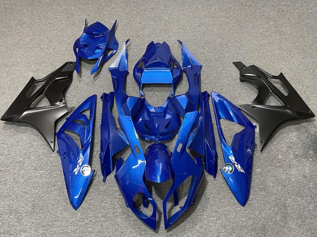 Carénages Moto BMW S1000RR 2009-2014 - Bleu Noir Mat