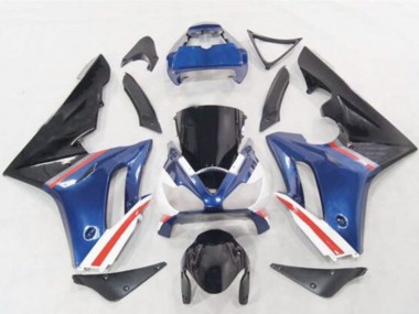 Meilleurs Carénages Moto Triumph Daytona 675 2006-2008 - Bleu Blanc Rouge Noir Brillant