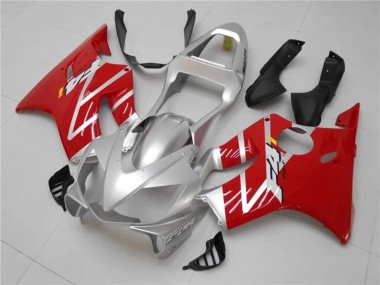 Meilleurs Kits Carénages Moto Honda CBR600 F4i 2001-2003 - Argent Rouge