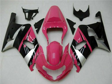 Meilleurs Carénages Moto Suzuki GSXR 600/750 2001-2003 - Rose Argent Noir Brillant