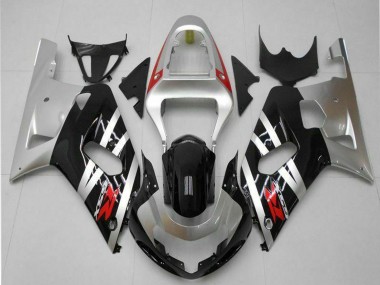 Meilleurs Carénages Moto Suzuki GSXR 600/750 2001-2003 - Argent Noir Brillant Rouge