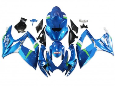 Meilleurs Carénages Moto Suzuki GSXR 600/750 2004-2005 - Bleu Vert Blanc