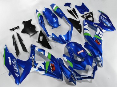 Meilleurs Carénages Moto Suzuki GSXR 600/750 2008-2010 - Bleu Blanc Vert Noir