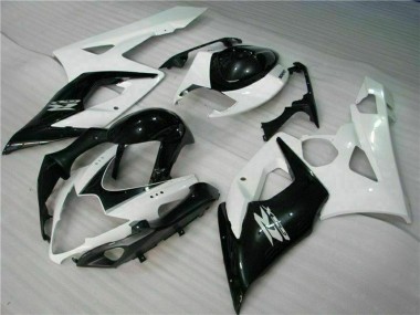 Meilleurs Carénages Moto Suzuki GSXR 1000 2005-2006 - Blanc Noir Brillant
