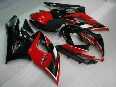 Meilleurs Carénages Moto Suzuki GSXR 1000 2005-2006 - Rouge Noir Brillant Noir Mat