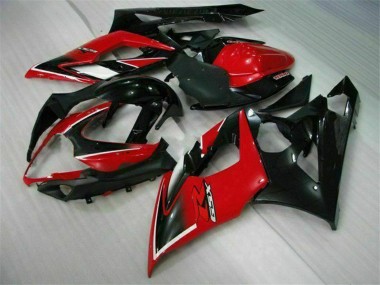 Meilleurs Carénages Moto Suzuki GSXR 1000 2005-2006 - Rouge Noir Brillant Noir Mat