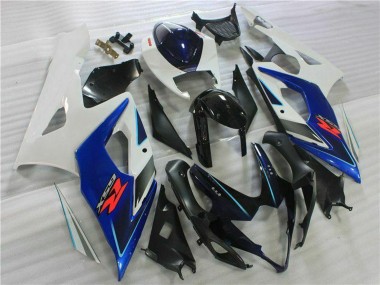 Meilleurs Kits Carénage Moto Suzuki GSXR 1000 2005-2006 - Blanc Bleu Noir Brillant
