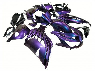 Meilleurs Carénages Moto Kawasaki ZX14R ZZR1400 2012-2024 - Caméléon Bleu Violet