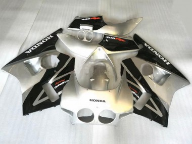 Meilleurs Carénages Moto Honda CBR400RR NC23 1987-1989 - Argent Noir