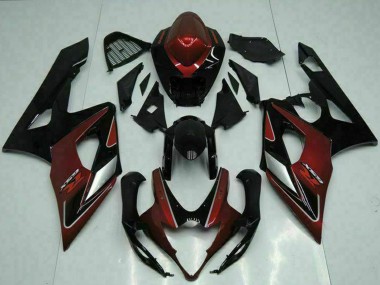 Meilleurs Carénages Moto Suzuki GSXR 1000 2005-2006 - Rouge Argent Noir Brillant