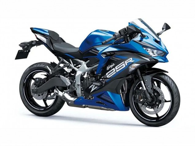 Carénages Moto Kawasaki ZX25R ZX-25R 2019-2025 - Bleu Blanc Noir Mat