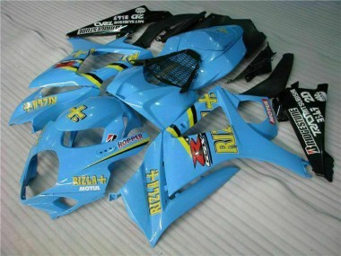 Meilleurs Kits Carénage Moto Suzuki GSXR 1000 2007-2008 - Bleu Or Noir Rizla