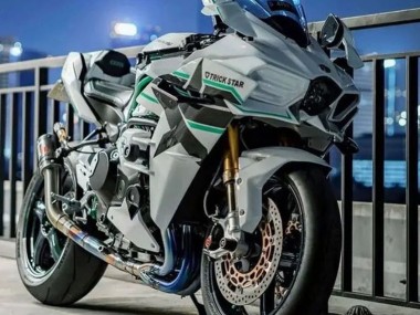 Meilleurs Carénages Moto Kawasaki Ninja H2 2015-2022 - Blanc Vert Doubler
