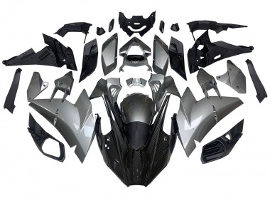 Meilleurs Carénages Moto Kawasaki Ninja H2 2015-2022 - Argent Noir Fibre de Carbone