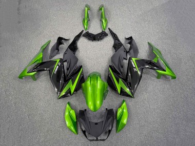 Meilleurs Carénages Moto Kawasaki Z250/Z300 2015-2016 - Vert Noir Brillant