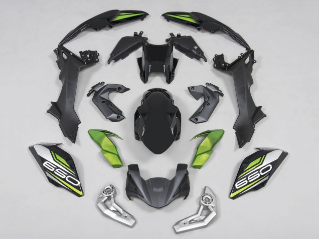 Carénages Moto Kawasaki Ninja Z650 2017-2019 - Noir Vert Argent
