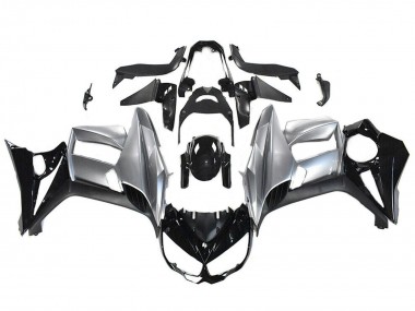 Meilleurs Carénages Moto Kawasaki Z1000SX 2010-2016 - Noir Brillant Argent