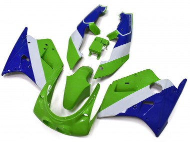 Meilleurs Carénages Moto Kawasaki ZXR250 1989-1990 - Vert Blanc Bleu