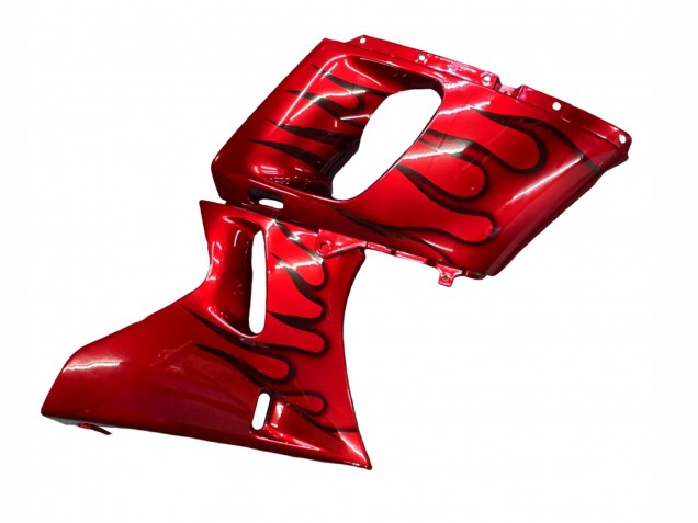 Carénages Moto Kawasaki ZZR400 1993-2007 - Rouge Noir Flamme
