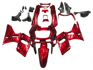 Meilleurs Carénages Moto Kawasaki ZZR600 1998-2003 - Rouge Noir Flamme